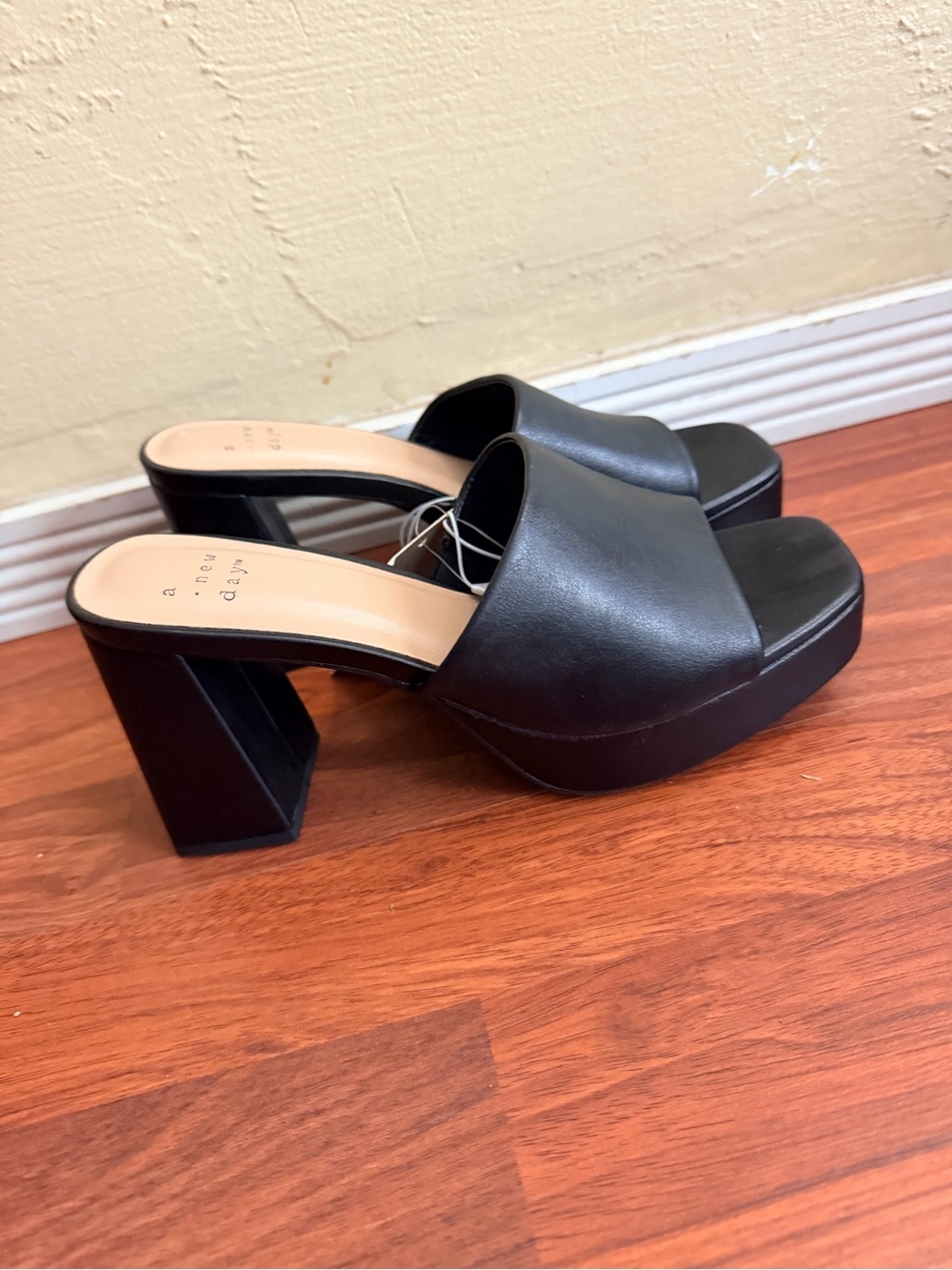 a new day Black Platform Mule Heels